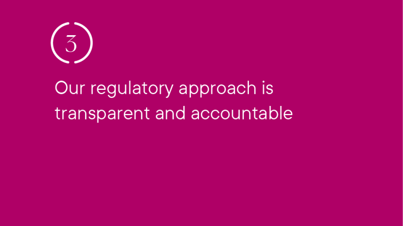 Strategic Objective 3 Our regulatory approach is transparent and accountable