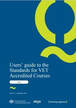 Users guide for the Standards for VET accredited courses - front cover