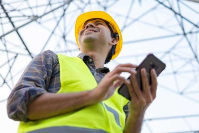 Electrical safety worker assessing the environment